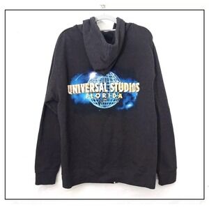 Universal Studios Hoodie M Gray Florida Global Graphic Pocket Full‎ Zip Globe